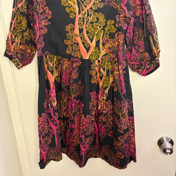 Mixed by Nasrin Boatneck Babydoll Tree Dress Women’s Size Medium 100% Cotton - Picture 8 of 12